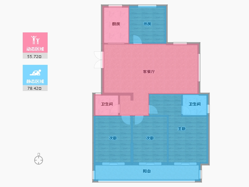 浙江省-温州市-霞庭湾-128.00-户型库-动静分区