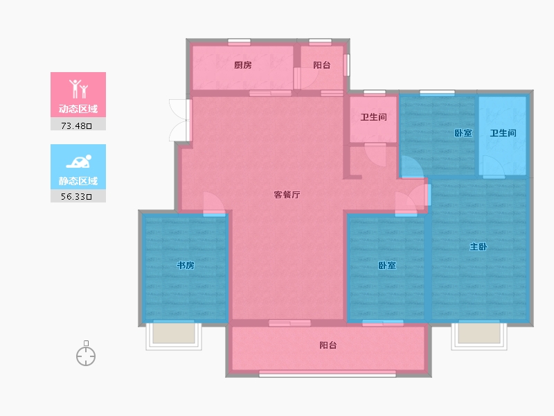 陕西省-渭南市-光合宸院-117.01-户型库-动静分区