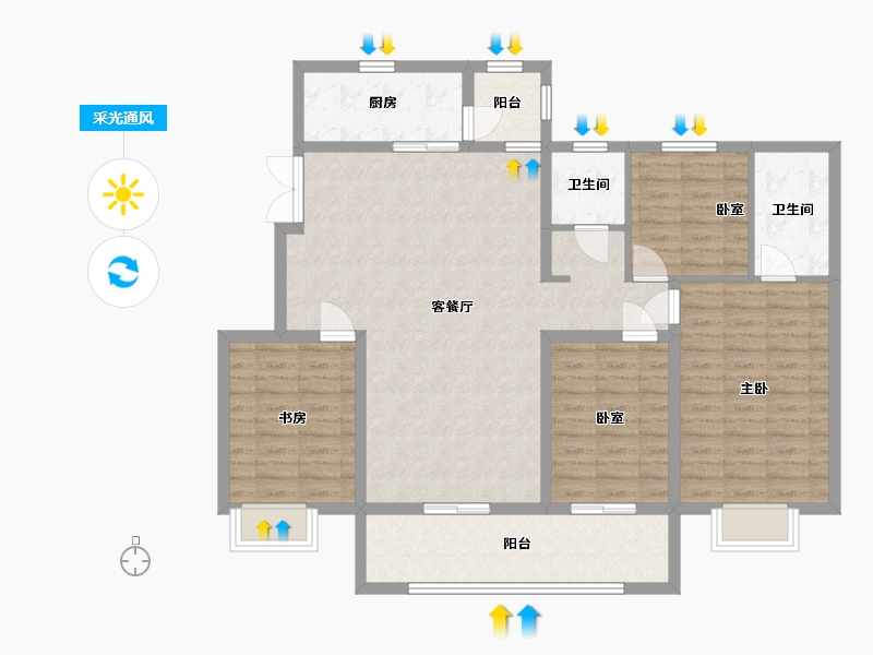 陕西省-渭南市-光合宸院-117.01-户型库-采光通风