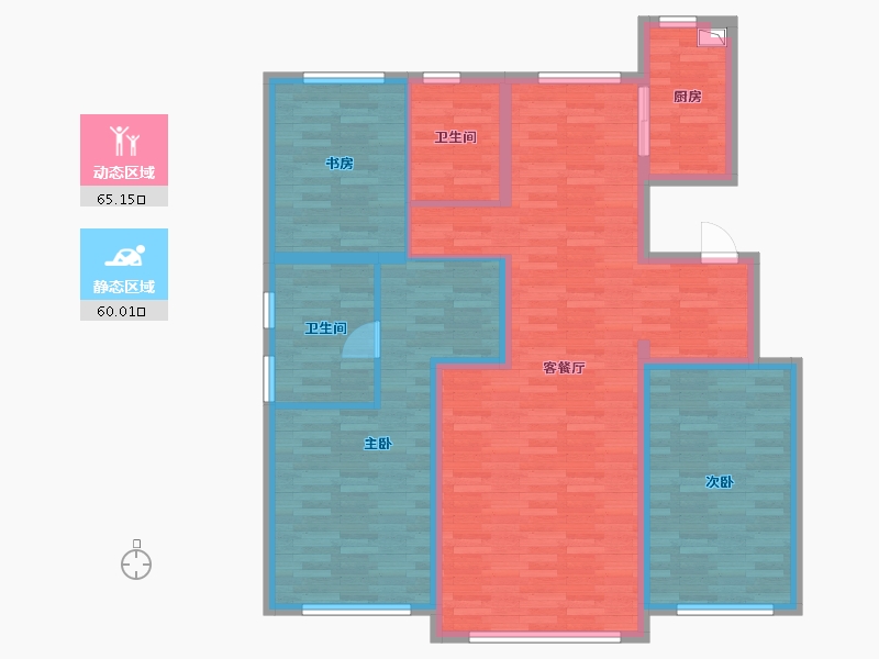 内蒙古自治区-赤峰市-九如府-111.32-户型库-动静分区