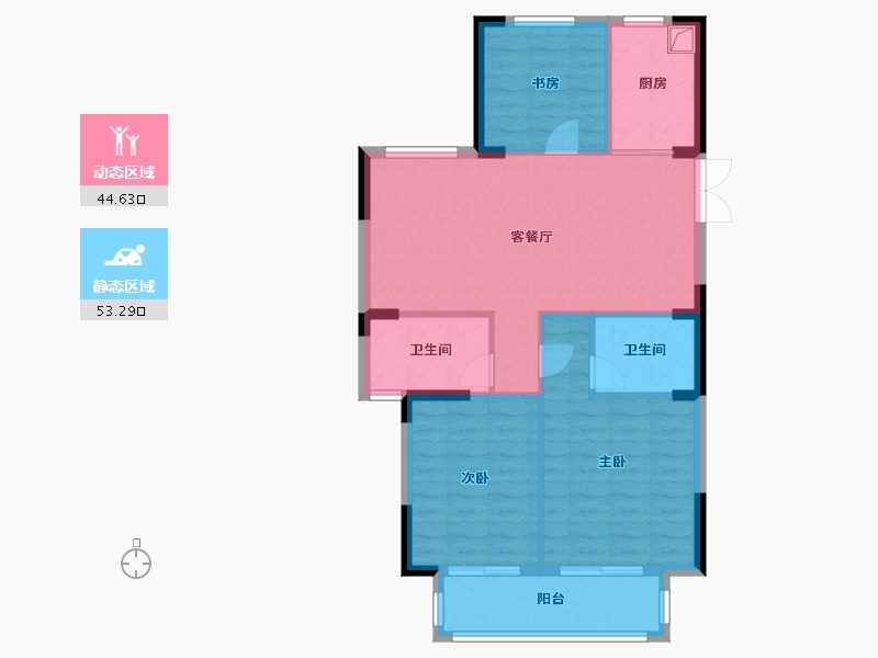 浙江省-温州市-霞庭湾-96.00-户型库-动静分区