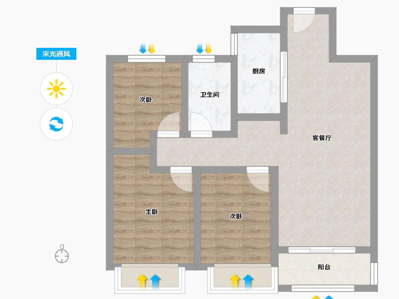 河北省-张家口市-融创奥城-84.00-户型库-采光通风