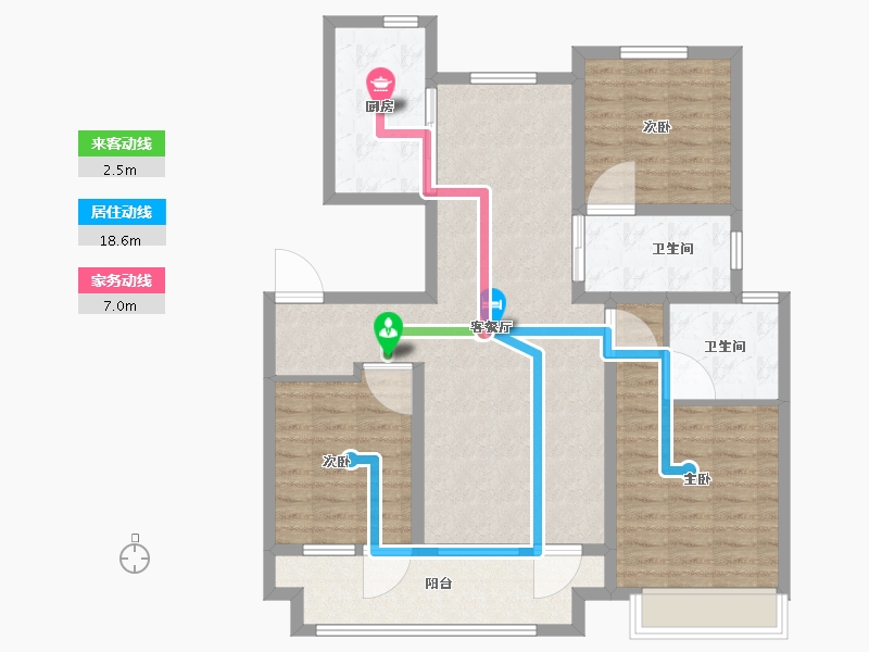 山东省-济南市-富华家园-104.00-户型库-动静线