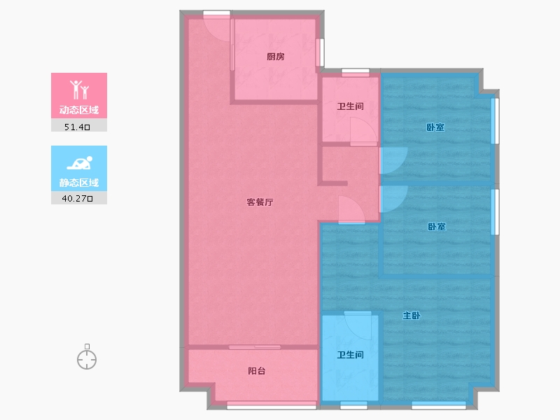 广东省-广州市-万科东荟城-A区-83.89-户型库-动静分区