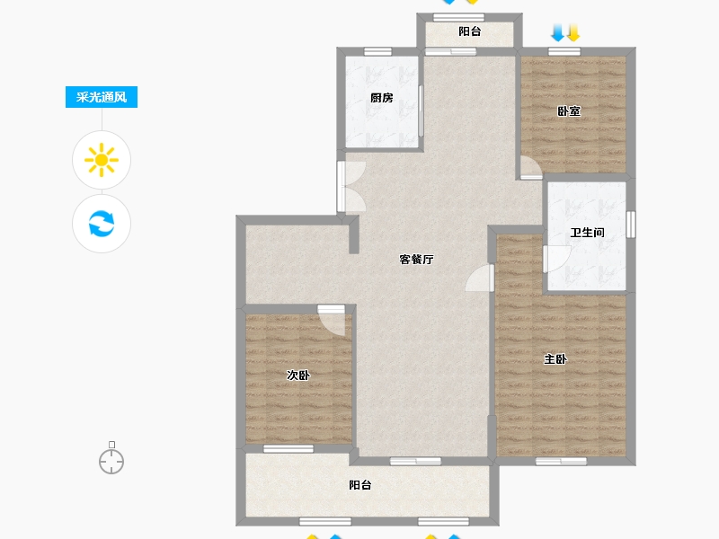 浙江省-杭州市-清水公寓-226.40-户型库-采光通风