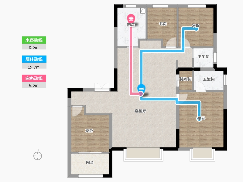 山东省-淄博市-中海观园-102.87-户型库-动静线