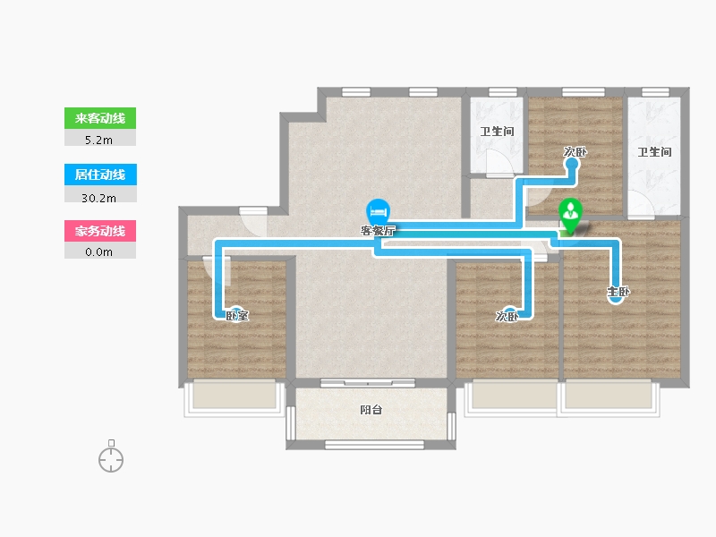 上海-上海市-龙湖御湖境-114.40-户型库-动静线