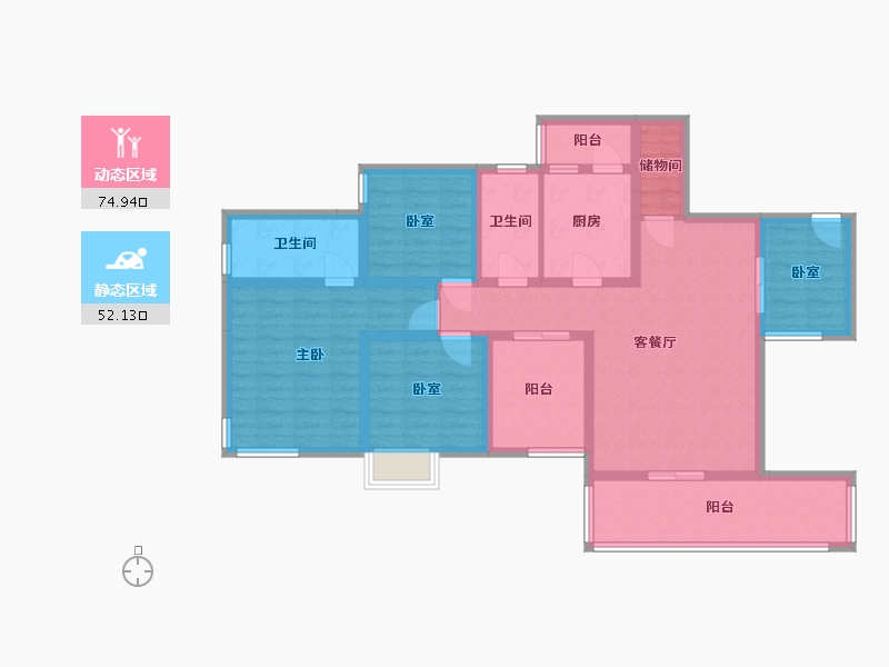 四川省-成都市-卓锦城-107.53-户型库-动静分区