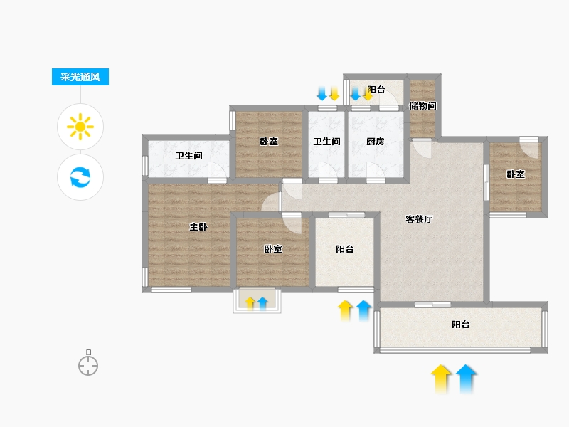 四川省-成都市-卓锦城-107.53-户型库-采光通风