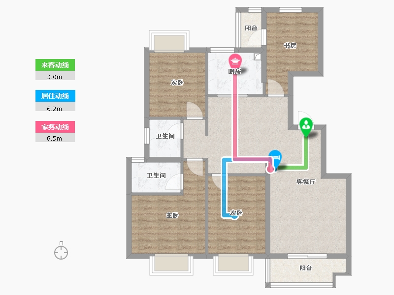 湖北省-武汉市-黄陵小区-96.00-户型库-动静线