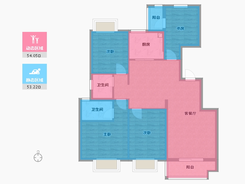 湖北省-武汉市-黄陵小区-96.00-户型库-动静分区