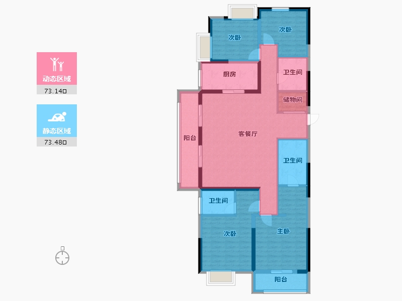 湖北省-武汉市-城投联投誉江南-131.77-户型库-动静分区