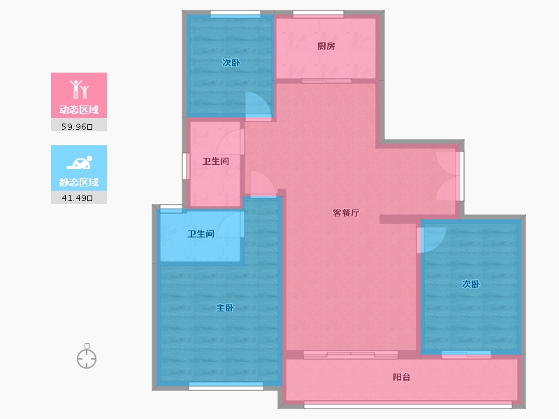 江苏省-盐城市-大丰区吾悦华府-107.54-户型库-动静分区