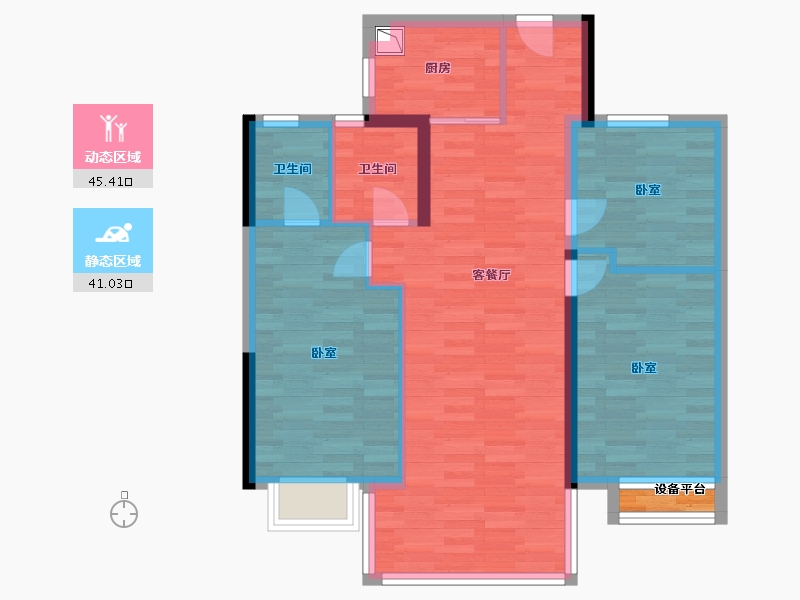 福建省-泉州市-东海湾山水秋鸣-82.96-户型库-动静分区