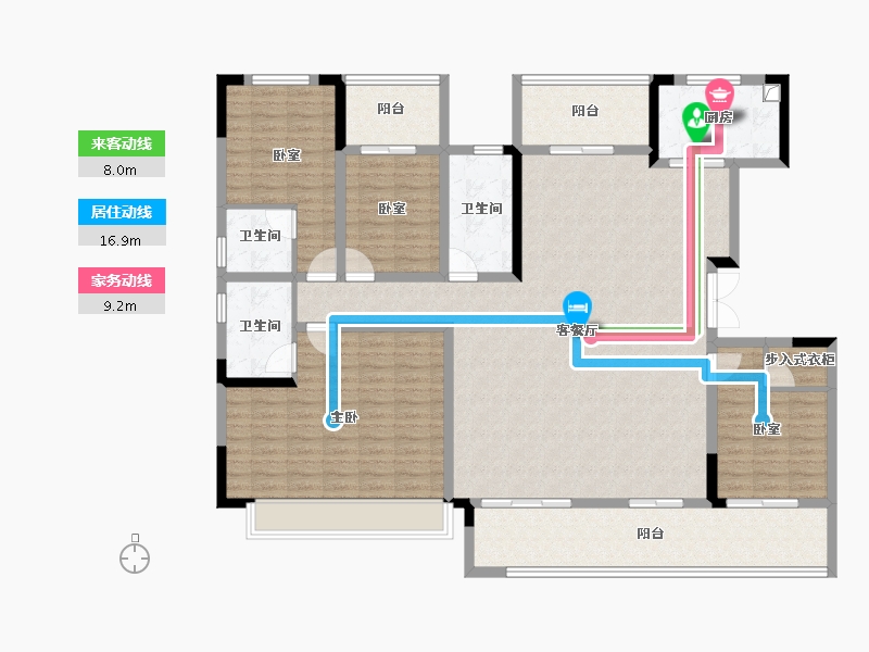 湖南省-长沙市-中建钰山湖-166.41-户型库-动静线