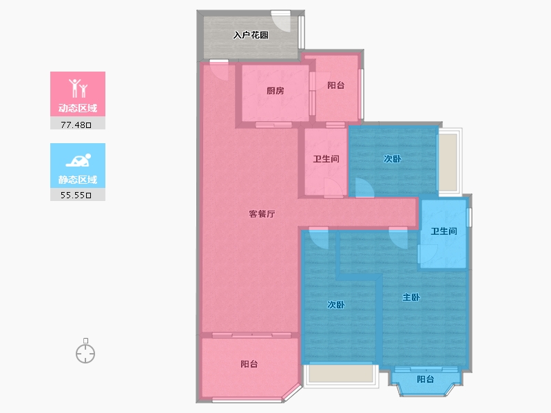 广东省-汕尾市-星河湾-125.60-户型库-动静分区