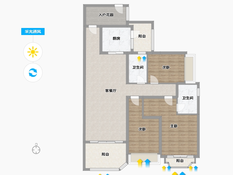 广东省-汕尾市-星河湾-125.60-户型库-采光通风