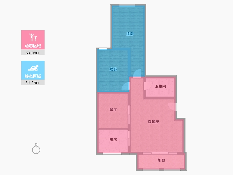 北京-北京市-金科帕提欧-77.60-户型库-动静分区