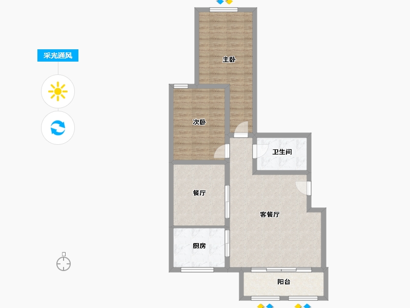 北京-北京市-金科帕提欧-77.60-户型库-采光通风