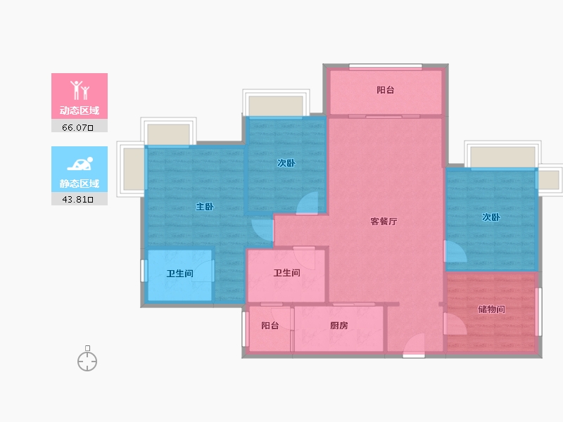 四川省-成都市-领馆国际城-92.80-户型库-动静分区