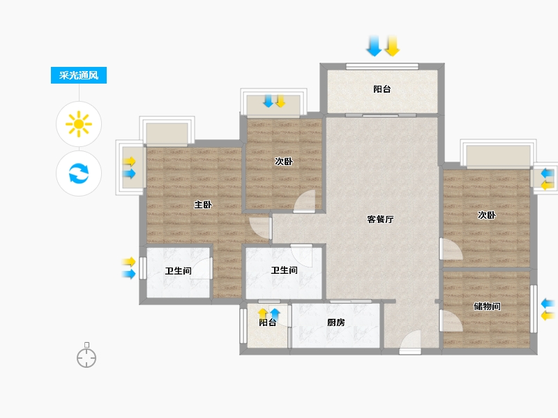 四川省-成都市-领馆国际城-92.80-户型库-采光通风