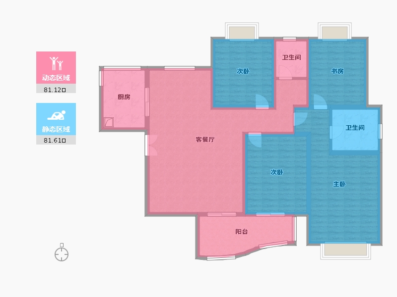 江苏省-无锡市-金城花园b3区-146.64-户型库-动静分区