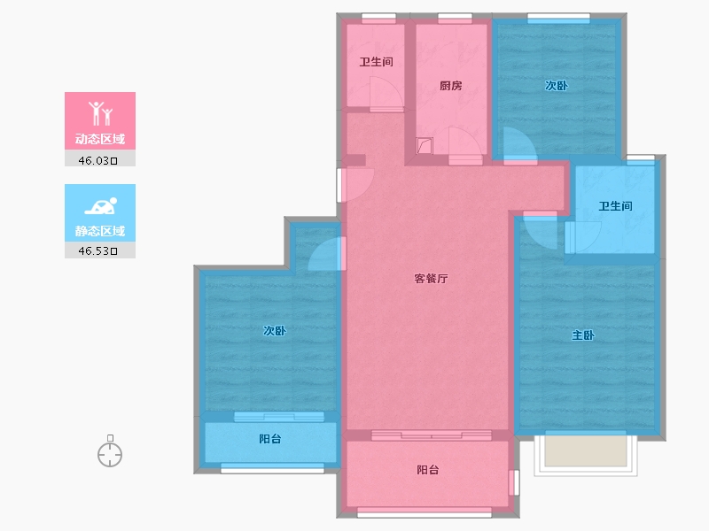 陕西省-宝鸡市-恒源华府-97.92-户型库-动静分区