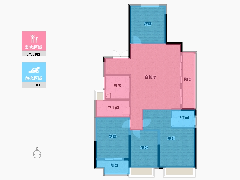 浙江省-温州市-瑞祥天樾-114.40-户型库-动静分区