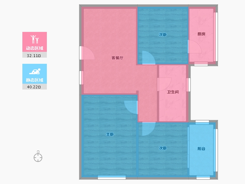 四川省-成都市-五里墩东街143号院-74.93-户型库-动静分区