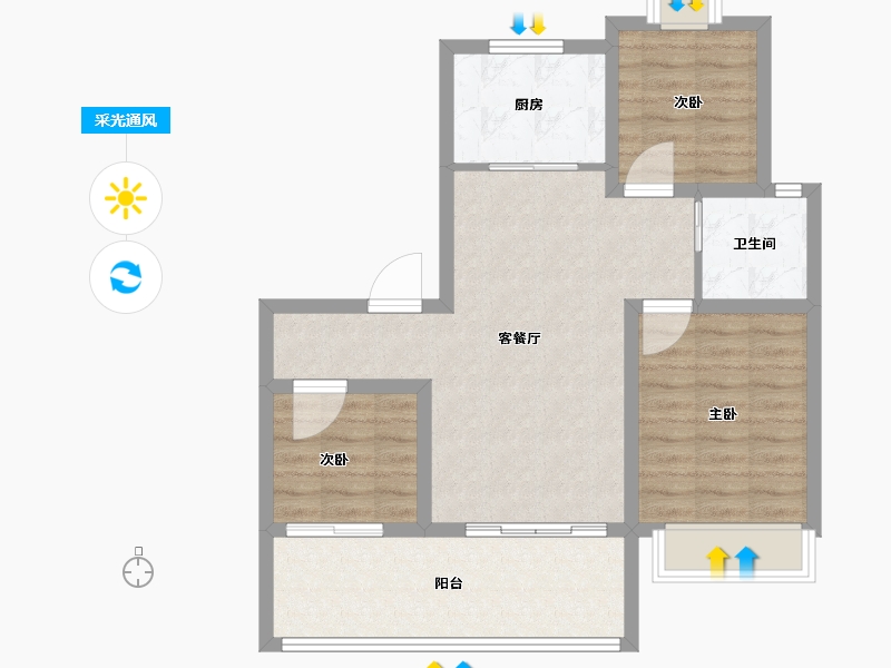 安徽省-池州市-石台·秋浦雅郡-76.00-户型库-采光通风