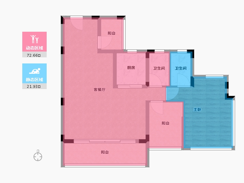 广东省-广州市-保利·和悦滨江-85.00-户型库-动静分区