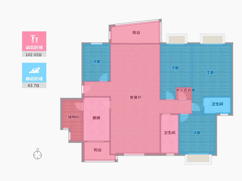 湖北省-武汉市-万科高尔夫城市花园-162.07-户型库-动静分区