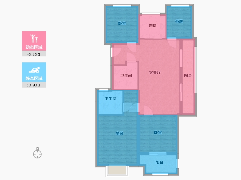 浙江省-金华市-檀境-88.00-户型库-动静分区