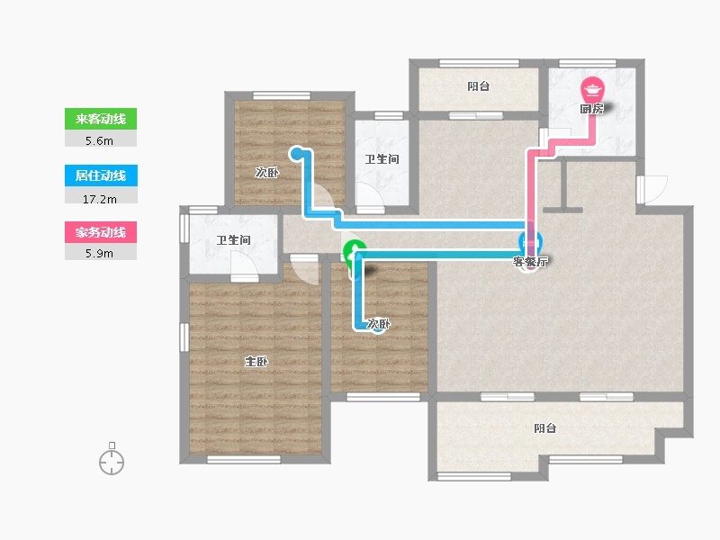 四川省-雅安市-公园一号-120.00-户型库-动静线