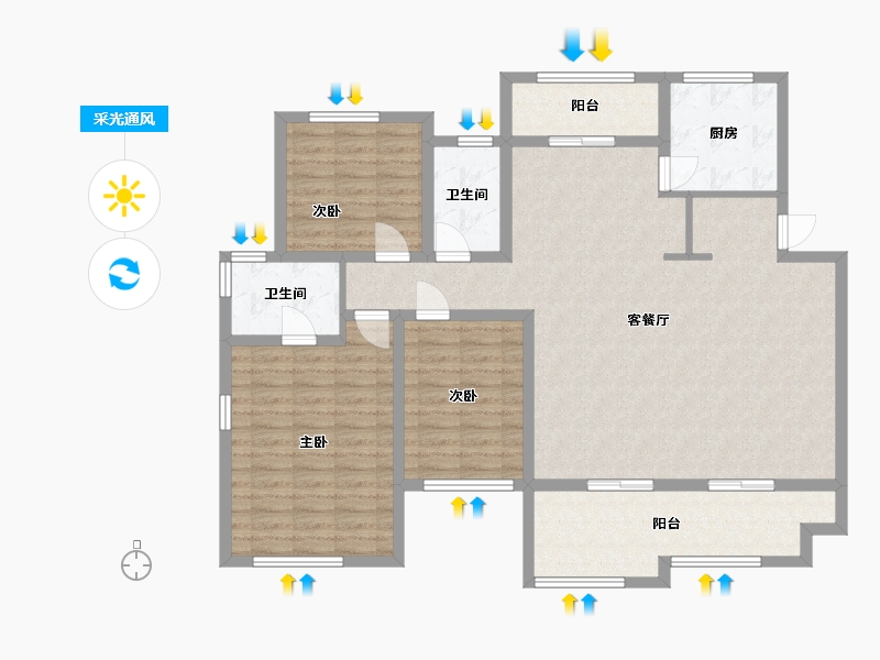 四川省-雅安市-公园一号-120.00-户型库-采光通风