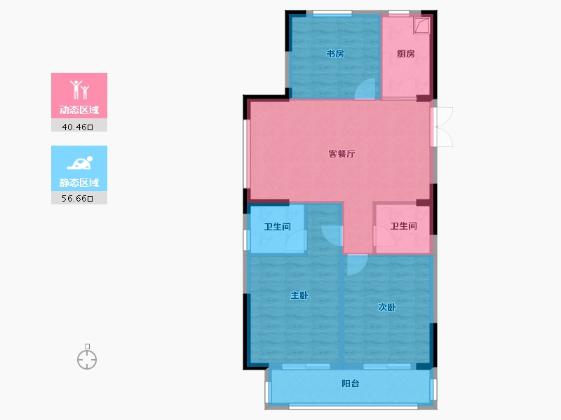 浙江省-温州市-霞庭湾-96.00-户型库-动静分区