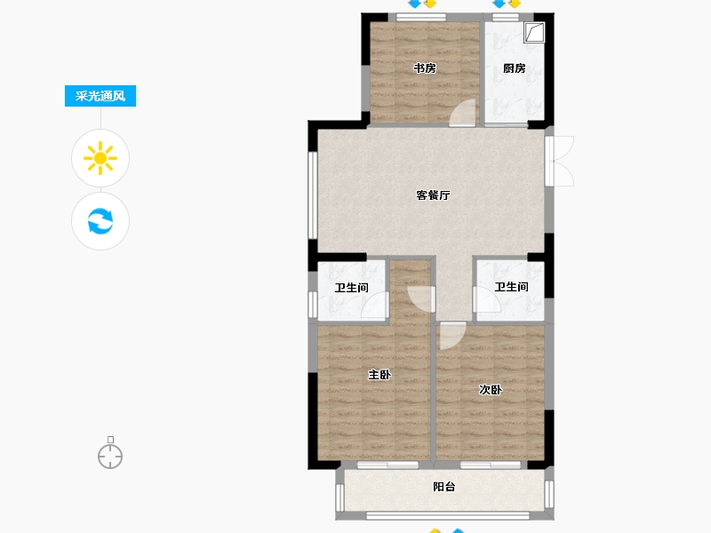 浙江省-温州市-霞庭湾-96.00-户型库-采光通风