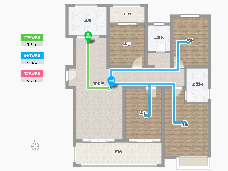 河南省-焦作市-屹峰公园壹号院-120.87-户型库-动静线