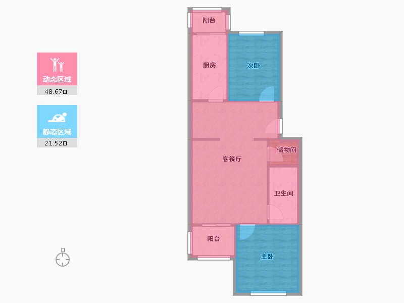 北京-北京市-迎喜家园-80.00-户型库-动静分区