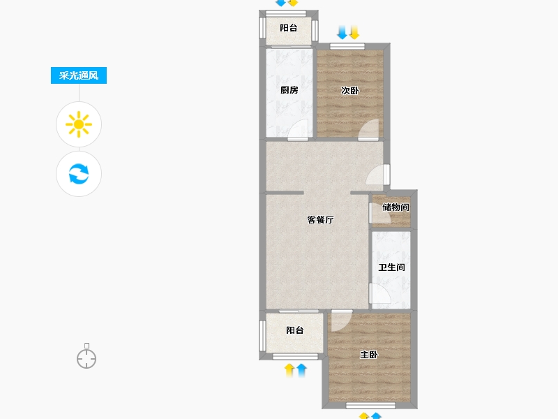 北京-北京市-迎喜家园-80.00-户型库-采光通风