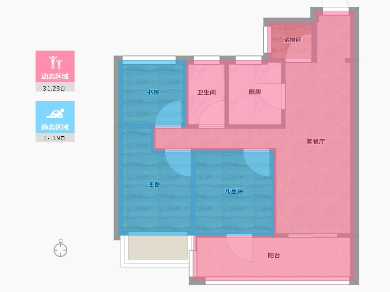 安徽省-淮北市-理想城-80.00-户型库-动静分区