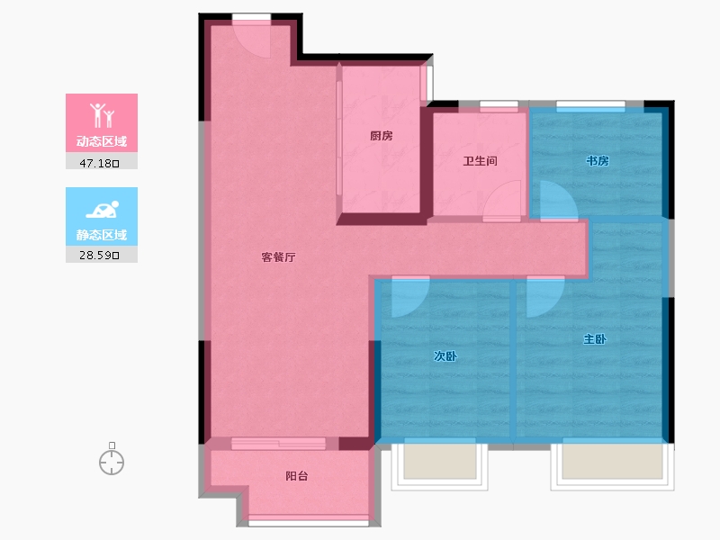 湖北省-武汉市-伟鹏硅谷小镇-67.71-户型库-动静分区