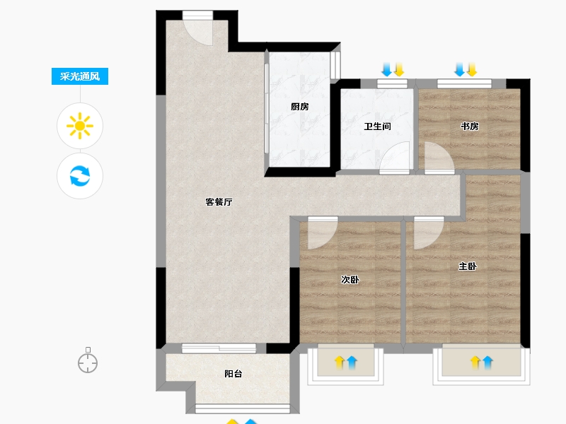 湖北省-武汉市-伟鹏硅谷小镇-67.71-户型库-采光通风