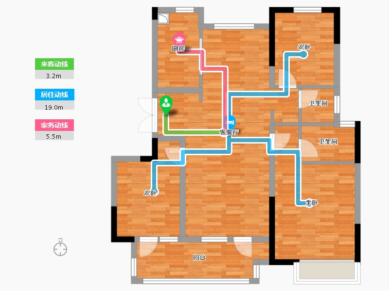 山东省-淄博市-吾悦华府-89.02-户型库-动静线