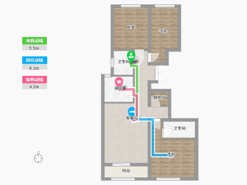 河南省-郑州市-老鸦陈安置房-98.40-户型库-动静线