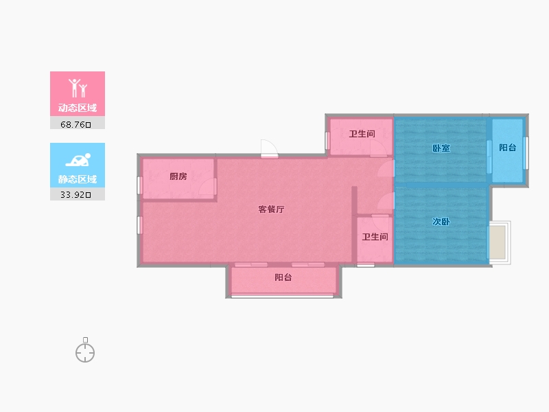 浙江省-台州市-城市之光-96.45-户型库-动静分区