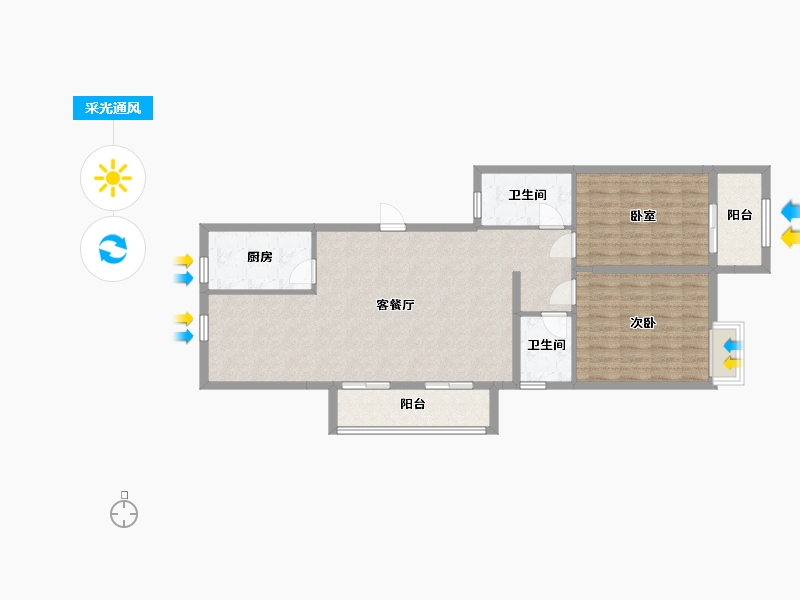 浙江省-台州市-城市之光-96.45-户型库-采光通风