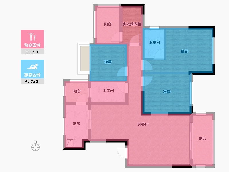 贵州省-毕节市-阳光海岸-102.44-户型库-动静分区