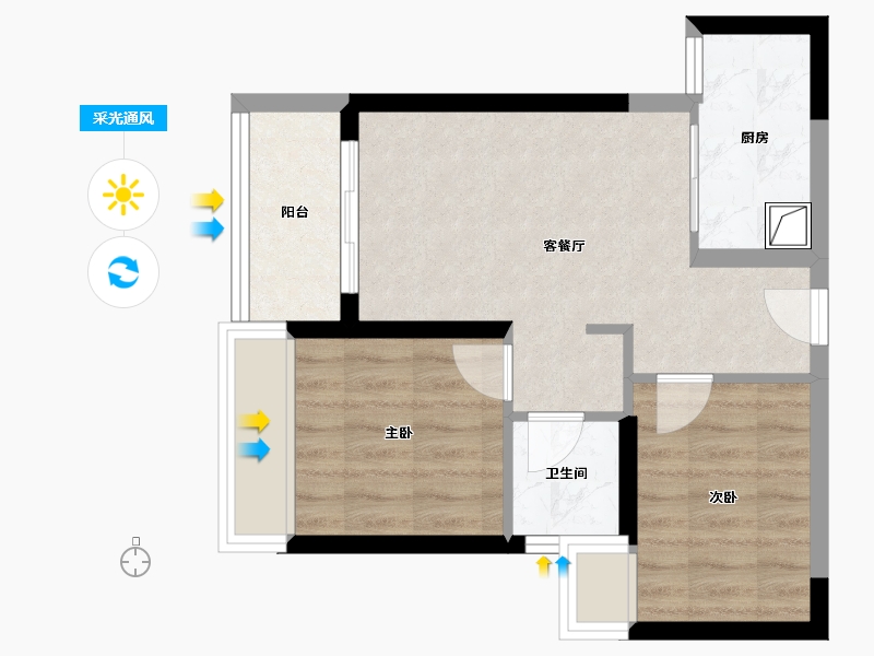 广东省-深圳市-同乐馨苑-51.46-户型库-采光通风