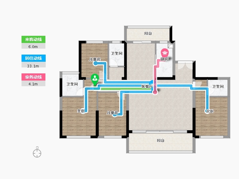 广东省-韶关市-中央公园澜园-120.80-户型库-动静线